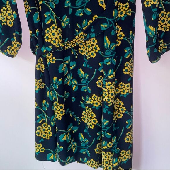 J Crew Wrap Dress Size 6 Long Sleeve Midi Floral Boho - Picture 10 of 10